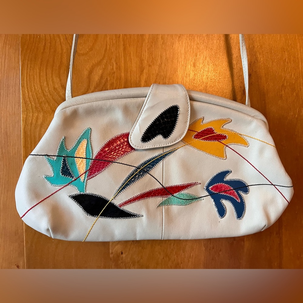 Vintage Leather Patchwork Purse 1970s - image 2